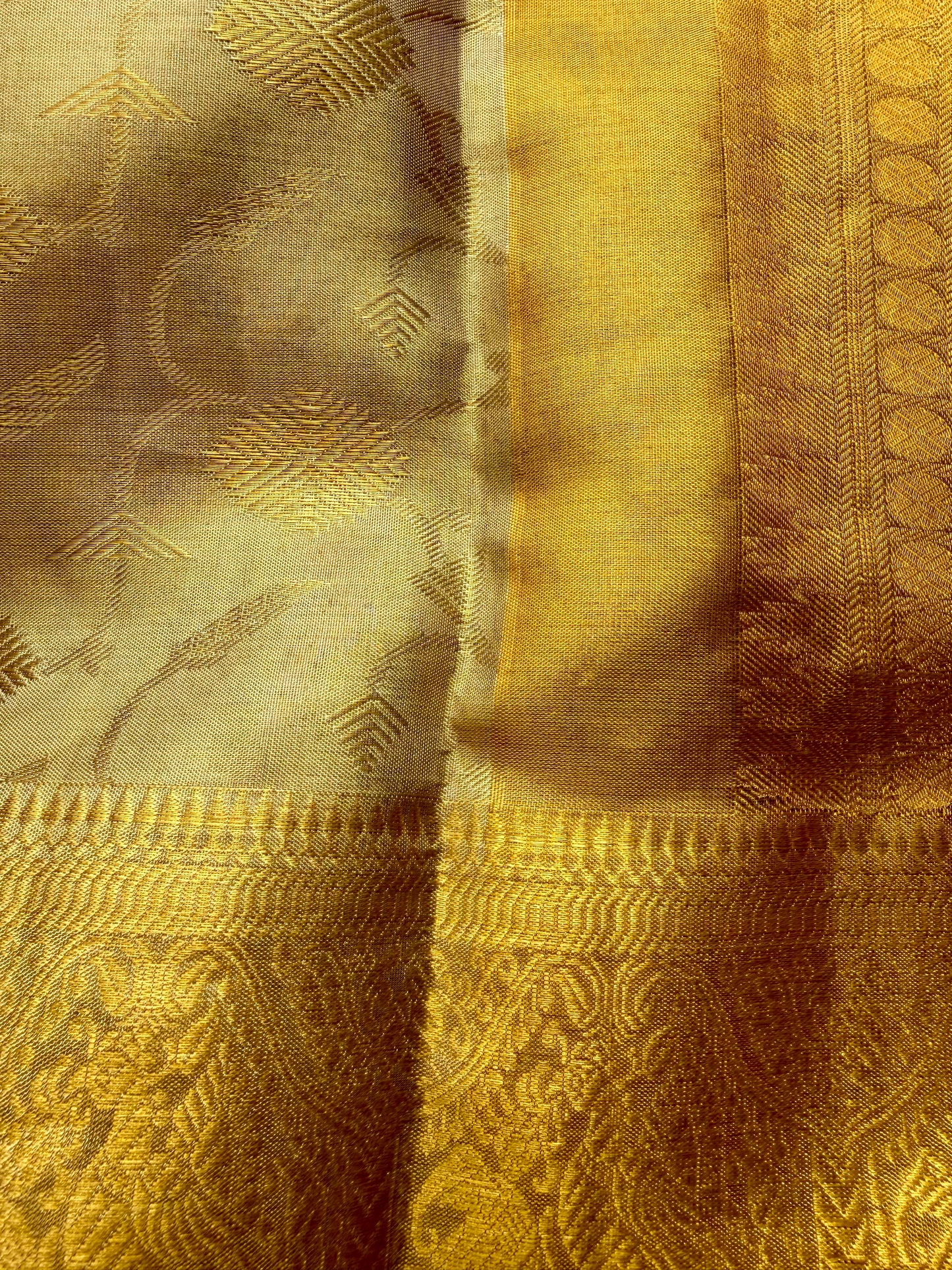 Handwoven Pure Kanjivaram Bridal Gold Silk Saree