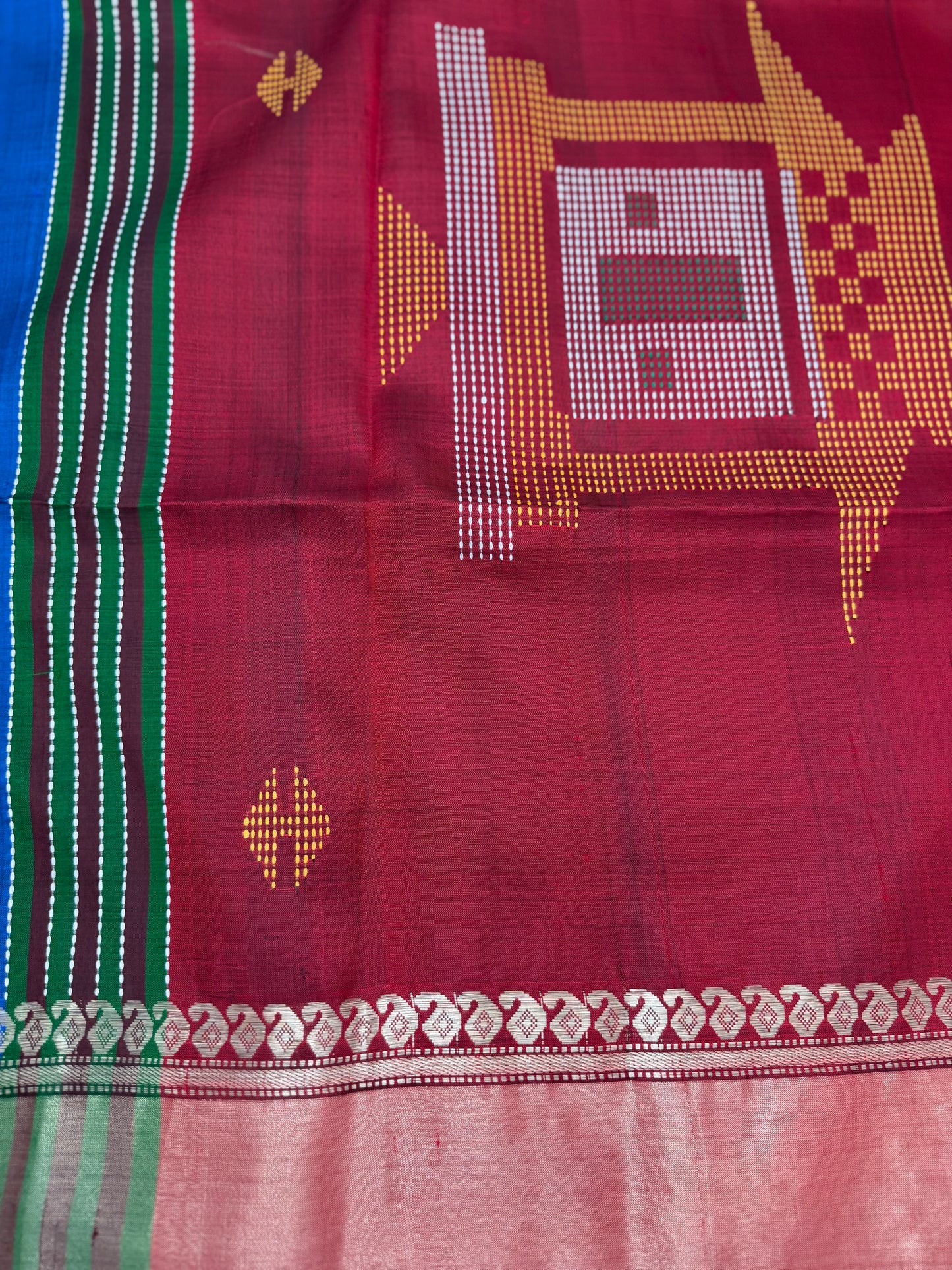 Handwoven Green Bishnupuri Silk Saree