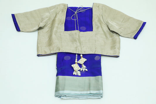 Handwoven Uppada Silk Saree in Royal Blue