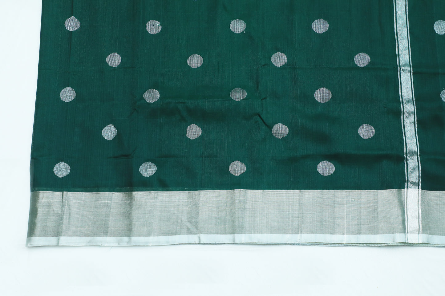 Handwoven Uppada Silk Saree in Dark Green