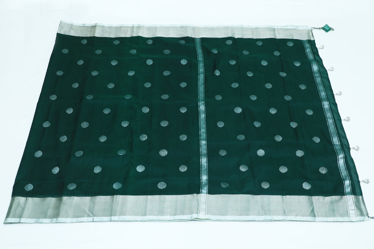 Handwoven Uppada Silk Saree in Dark Green