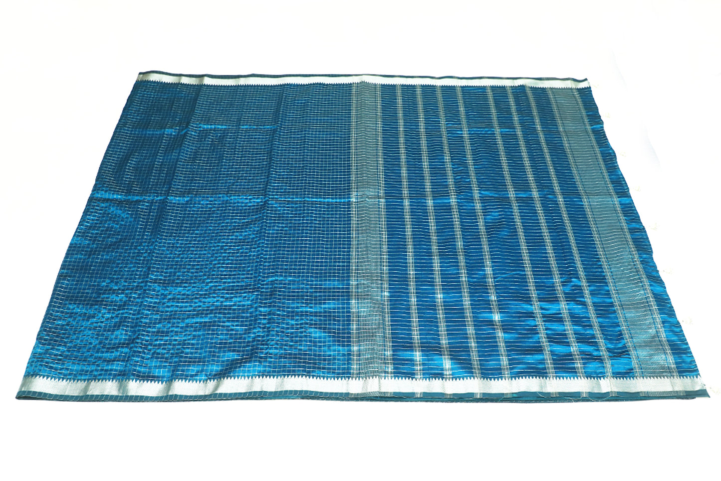 Handwoven Mangalagiri Silk Saree in Blue