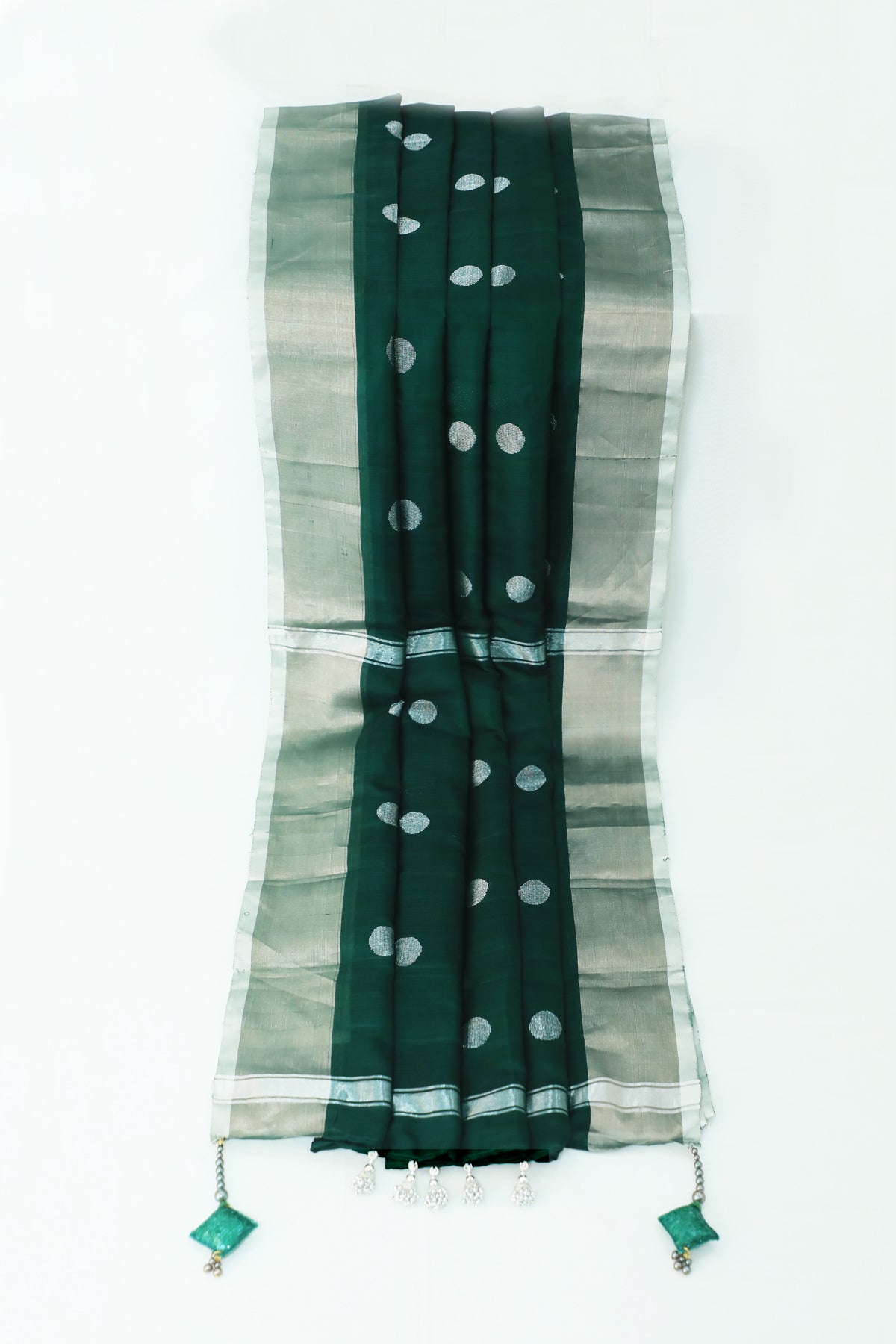 Handwoven Uppada Silk Saree in Dark Green