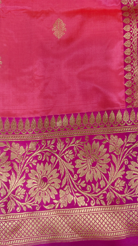 Benaras Katan Silk Saree in Pink