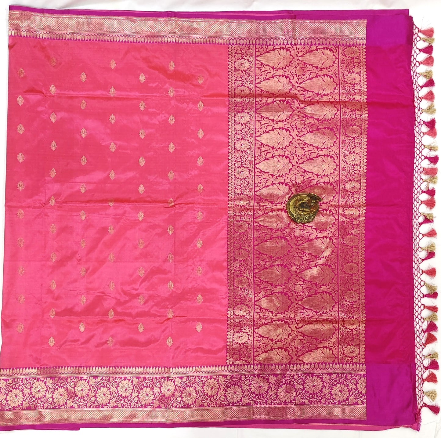 Benaras Katan Silk Saree in Pink