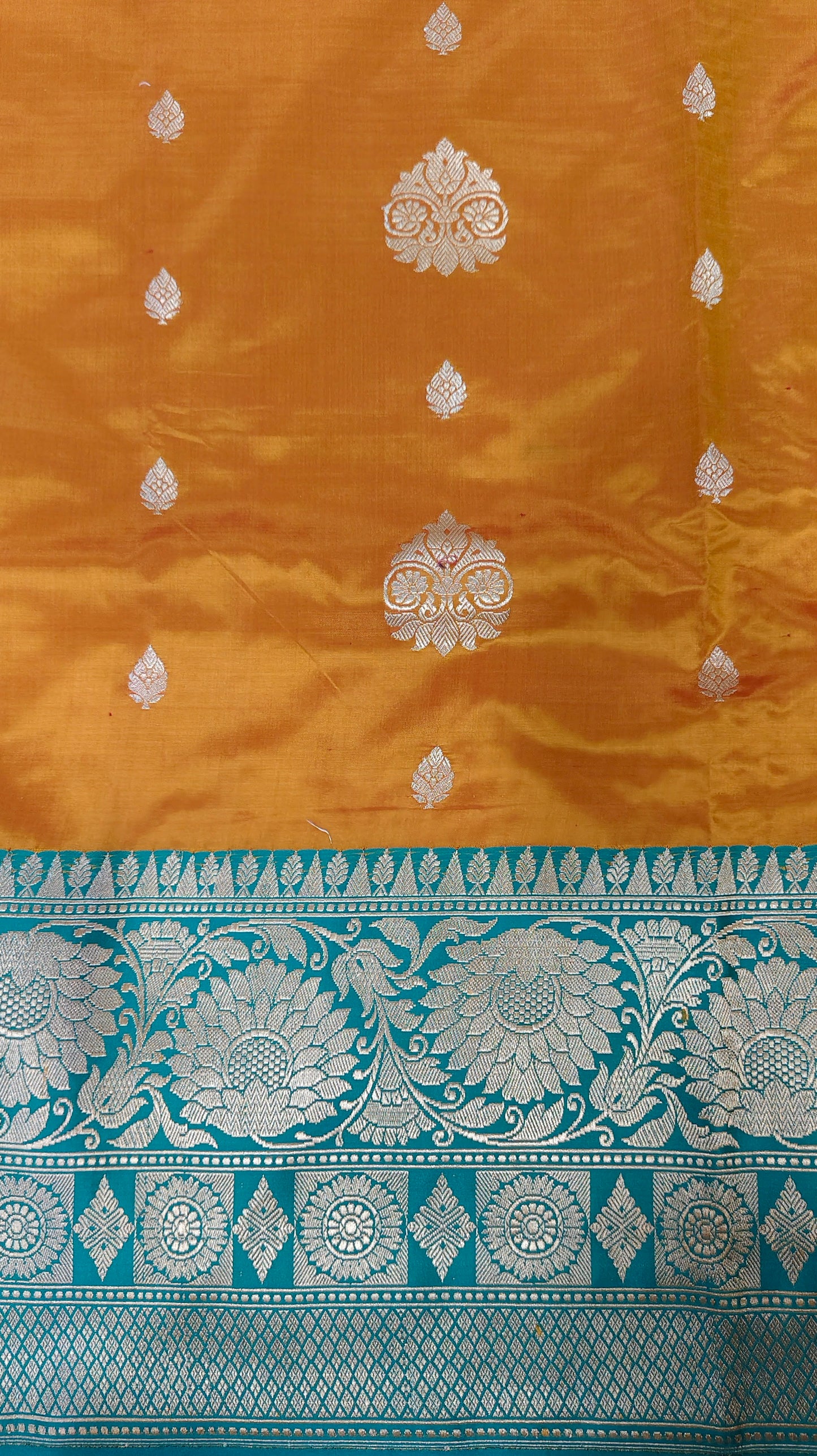Benaras Katan Silk Saree in Orange