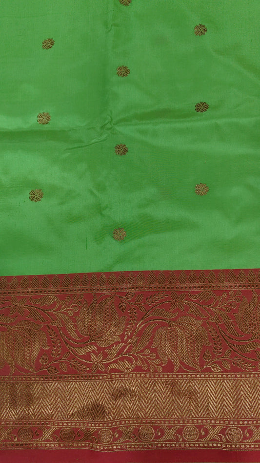 Benaras Katan Silk Saree in Pista Green