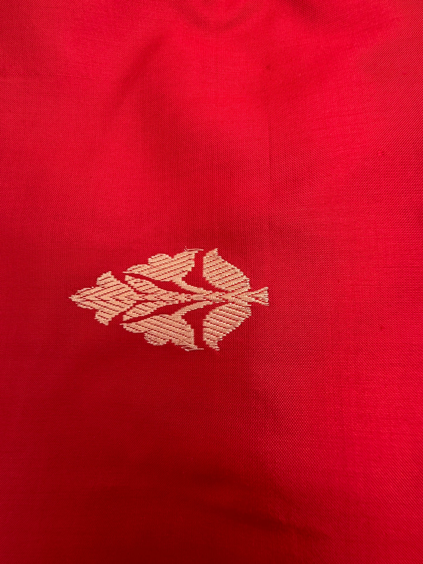 Handwoven Venkatagiri Silk Saree in Flame Red
