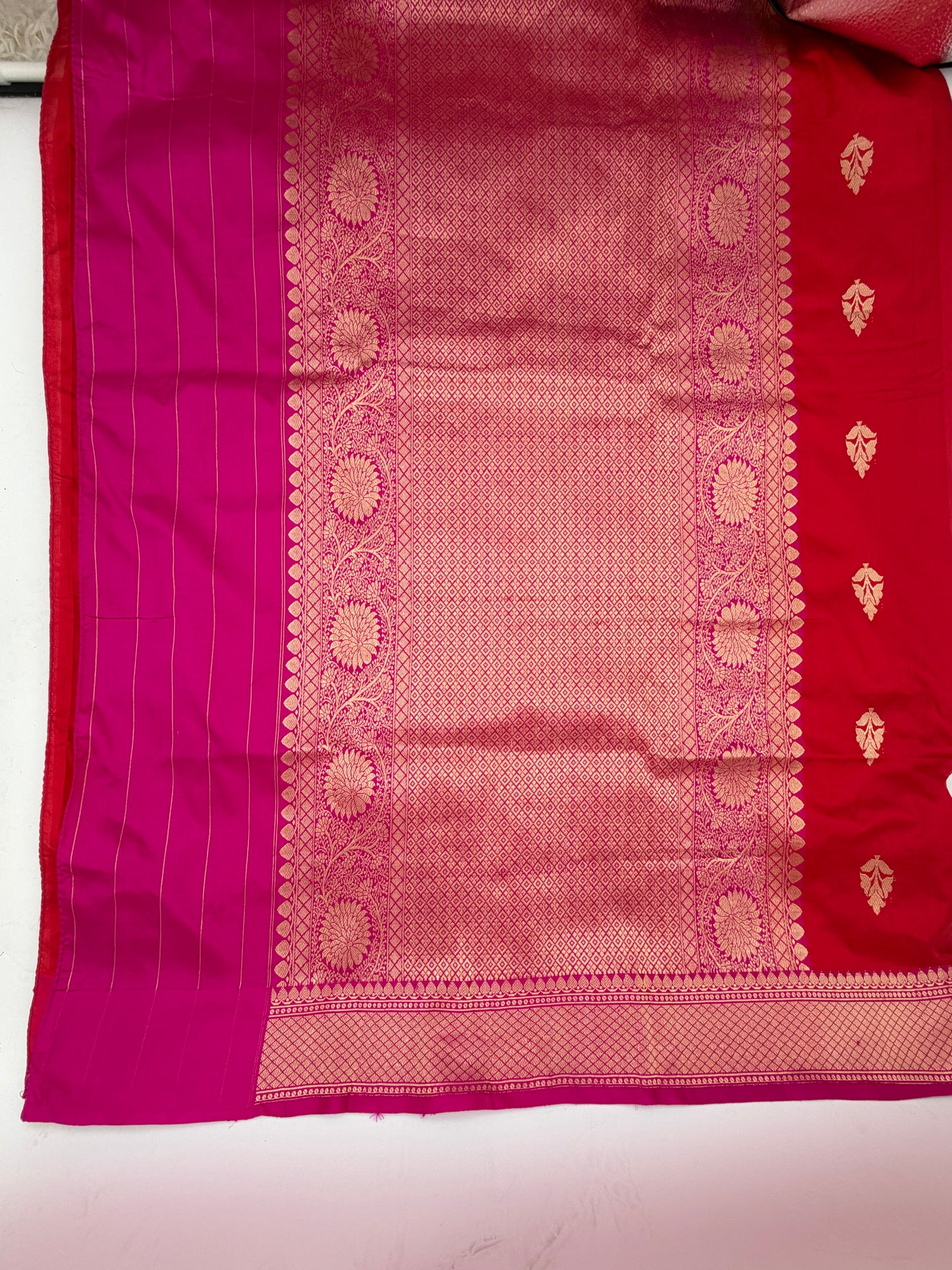 Handwoven Venkatagiri Silk Saree in Flame Red