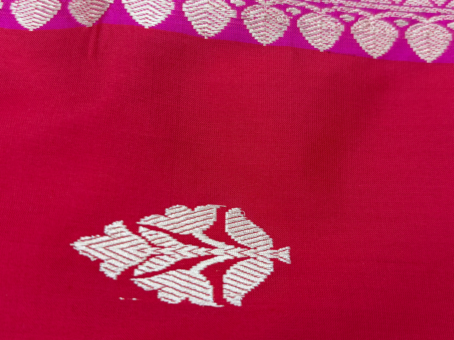 Handwoven Venkatagiri Silk Saree in Flame Red