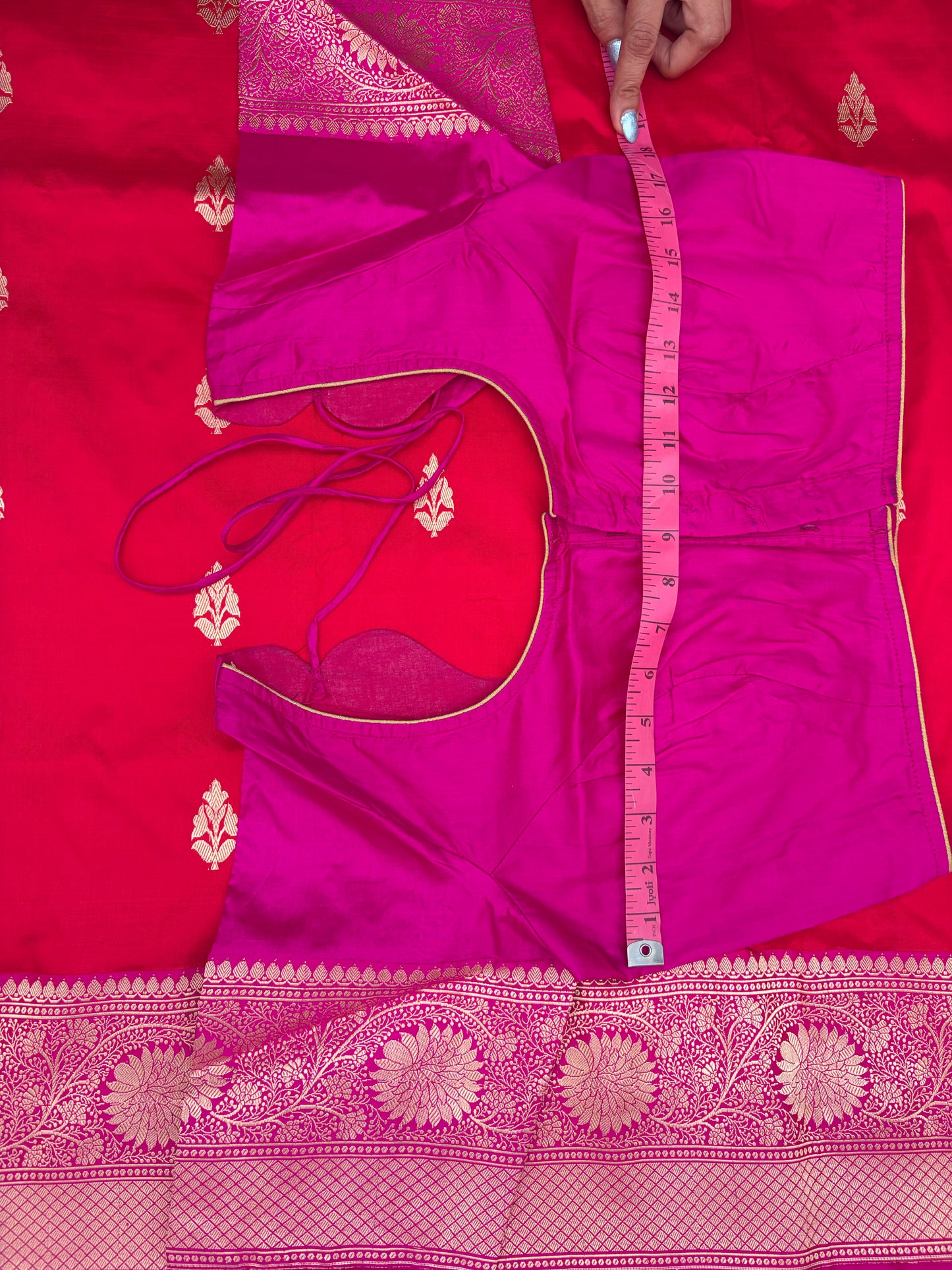 Handwoven Venkatagiri Silk Saree in Flame Red