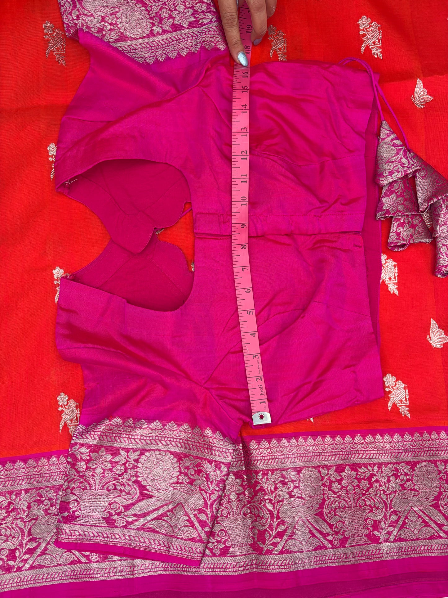 Handwoven Venkatagiri Silk Saree in Flame Red