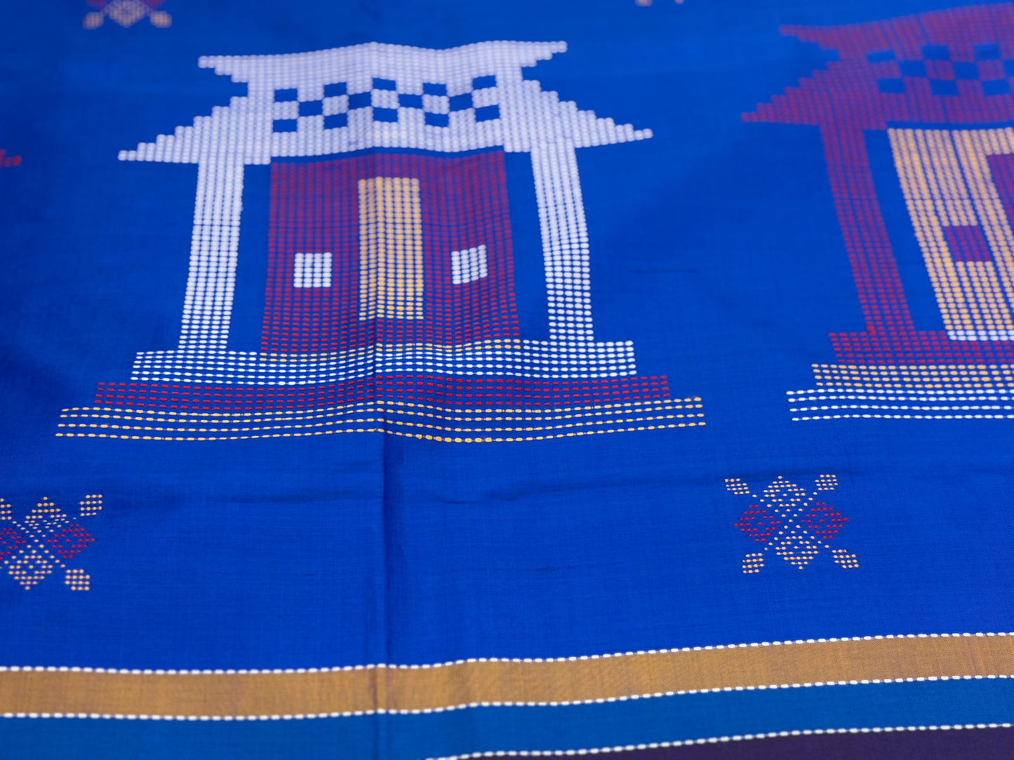 Handwoven Bomkai Odisha Saree in Magenta Orange
