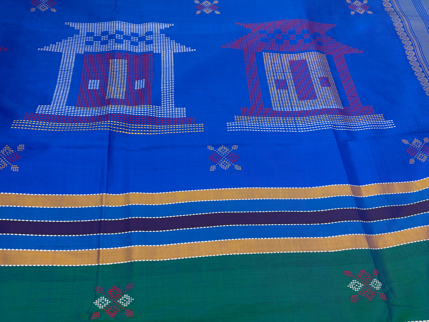 Handwoven Bomkai Odisha Saree in Magenta Orange