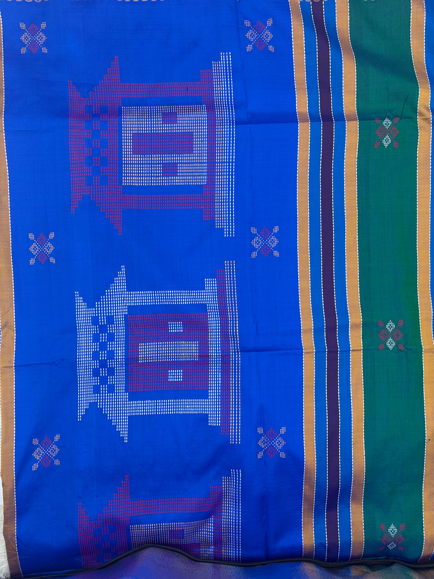 Handwoven Bomkai Odisha Saree in Magenta Orange