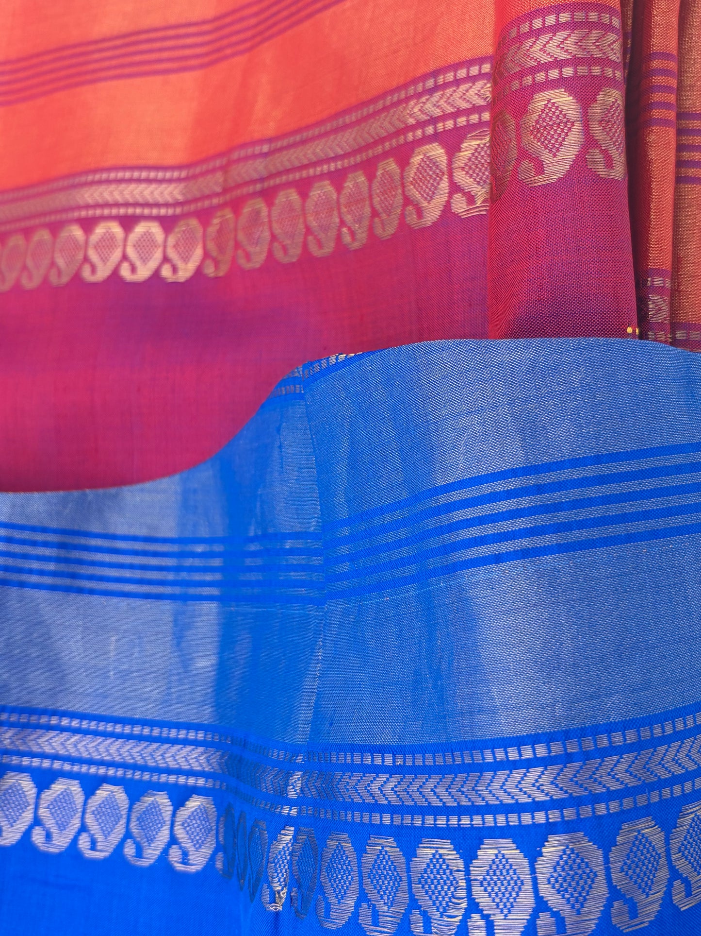 Handwoven Bomkai Odisha Saree in Magenta Orange