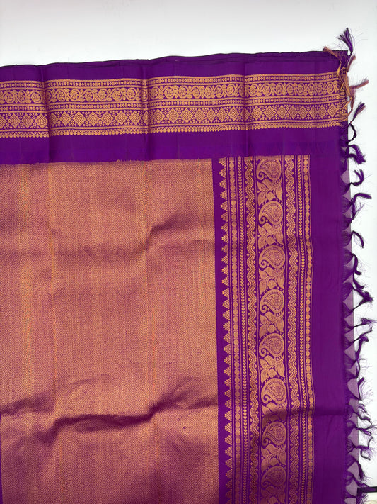 Handwoven Pure Gadwal Silk Saree in Lavender
