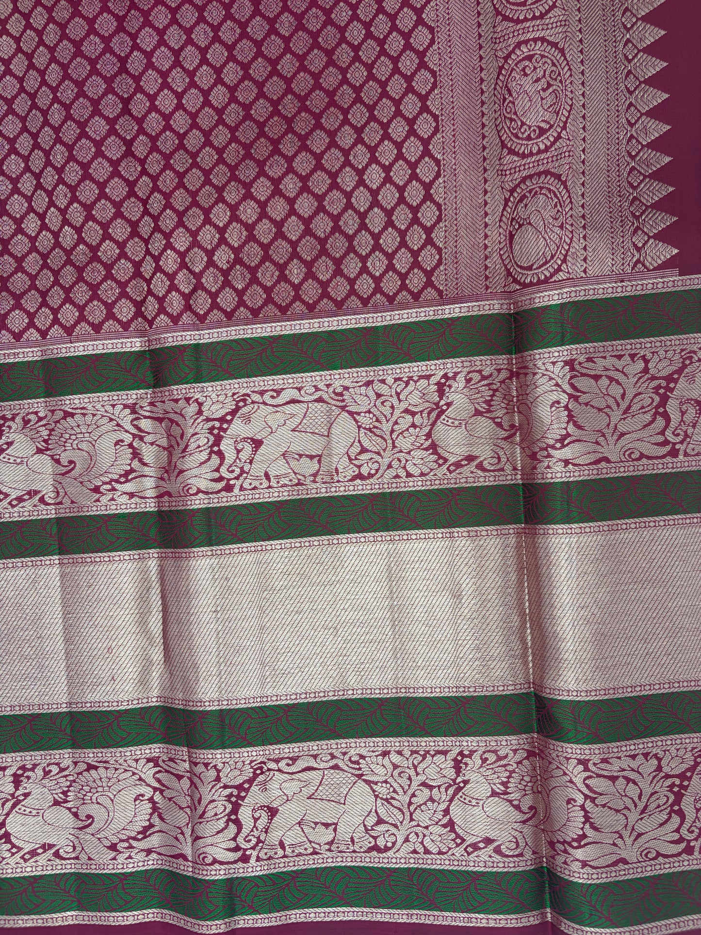 Handwoven Pure Kanjivaram Silk Saree in Evening Wine