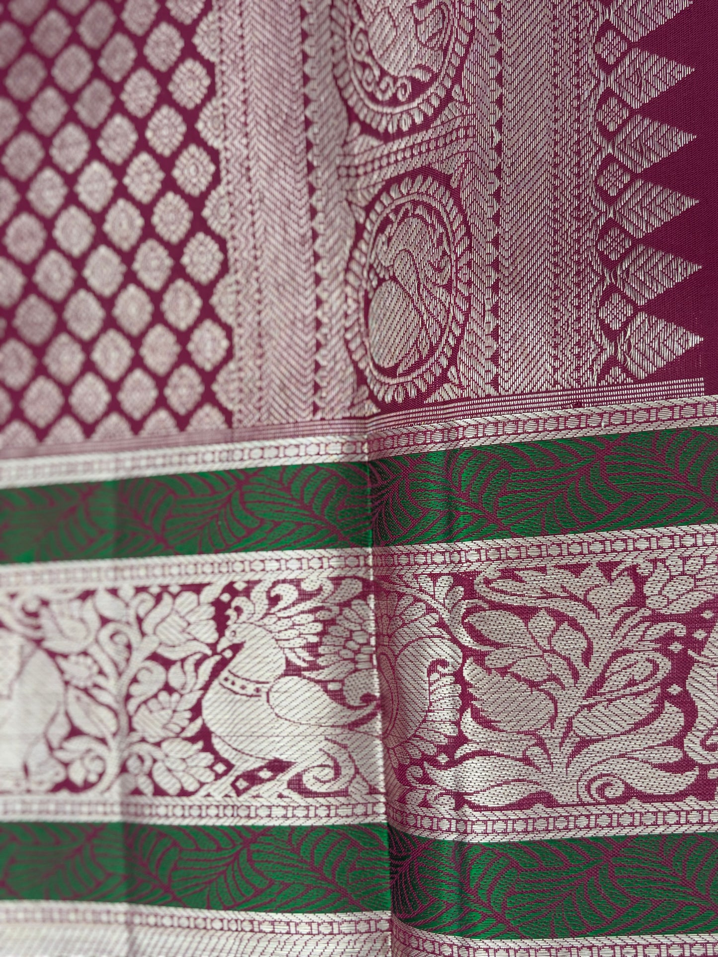 Handwoven Pure Kanjivaram Silk Saree in Evening Wine