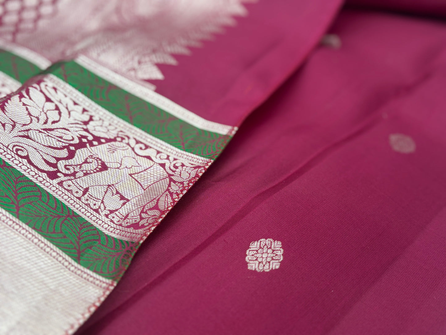 Handwoven Pure Kanjivaram Silk Saree in Evening Wine
