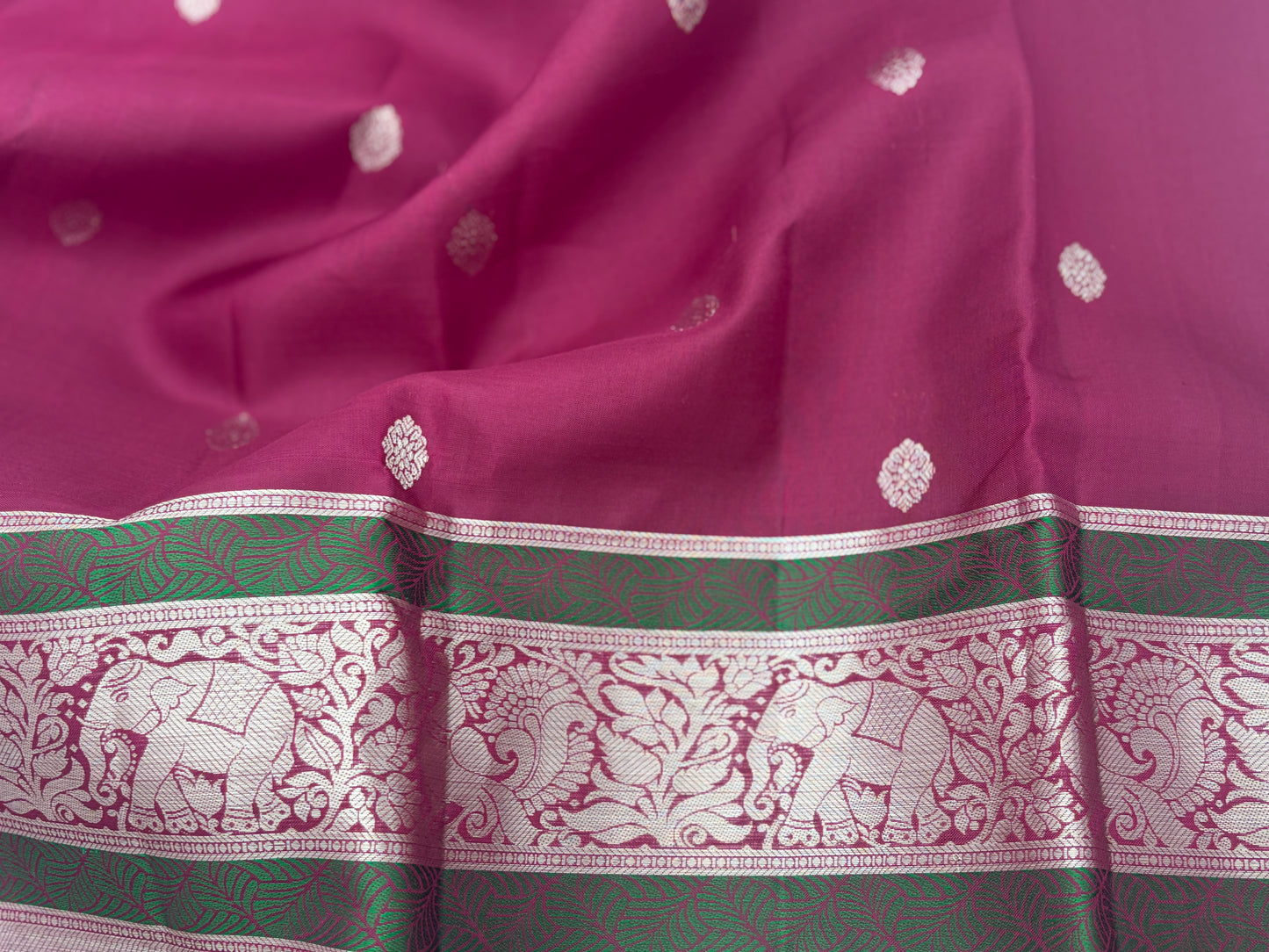 Handwoven Pure Kanjivaram Silk Saree in Evening Wine