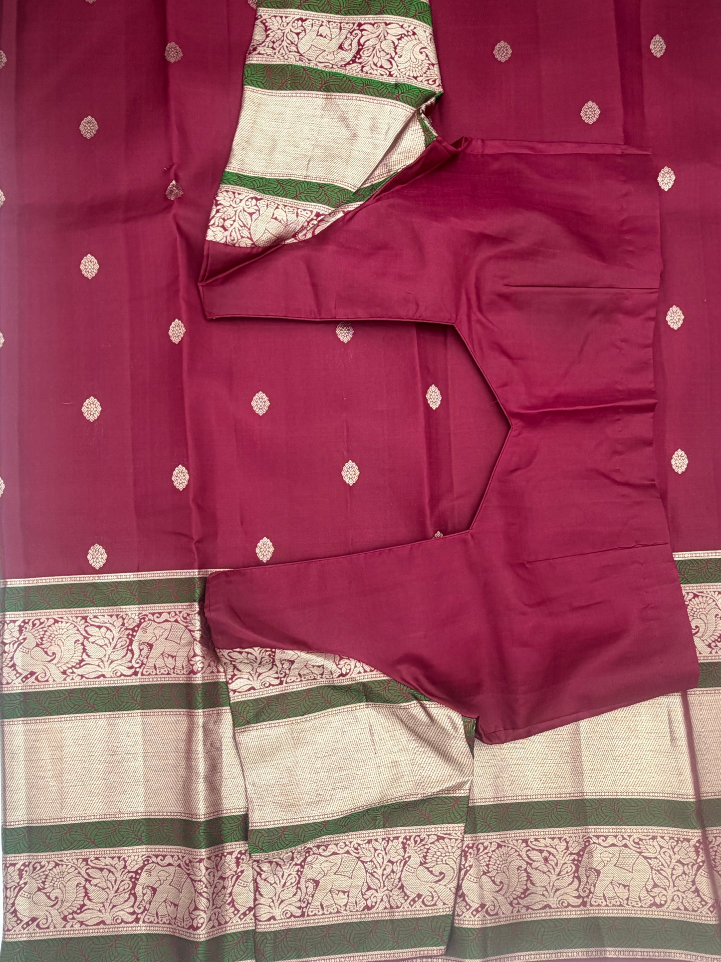 Handwoven Pure Kanjivaram Silk Saree in Evening Wine
