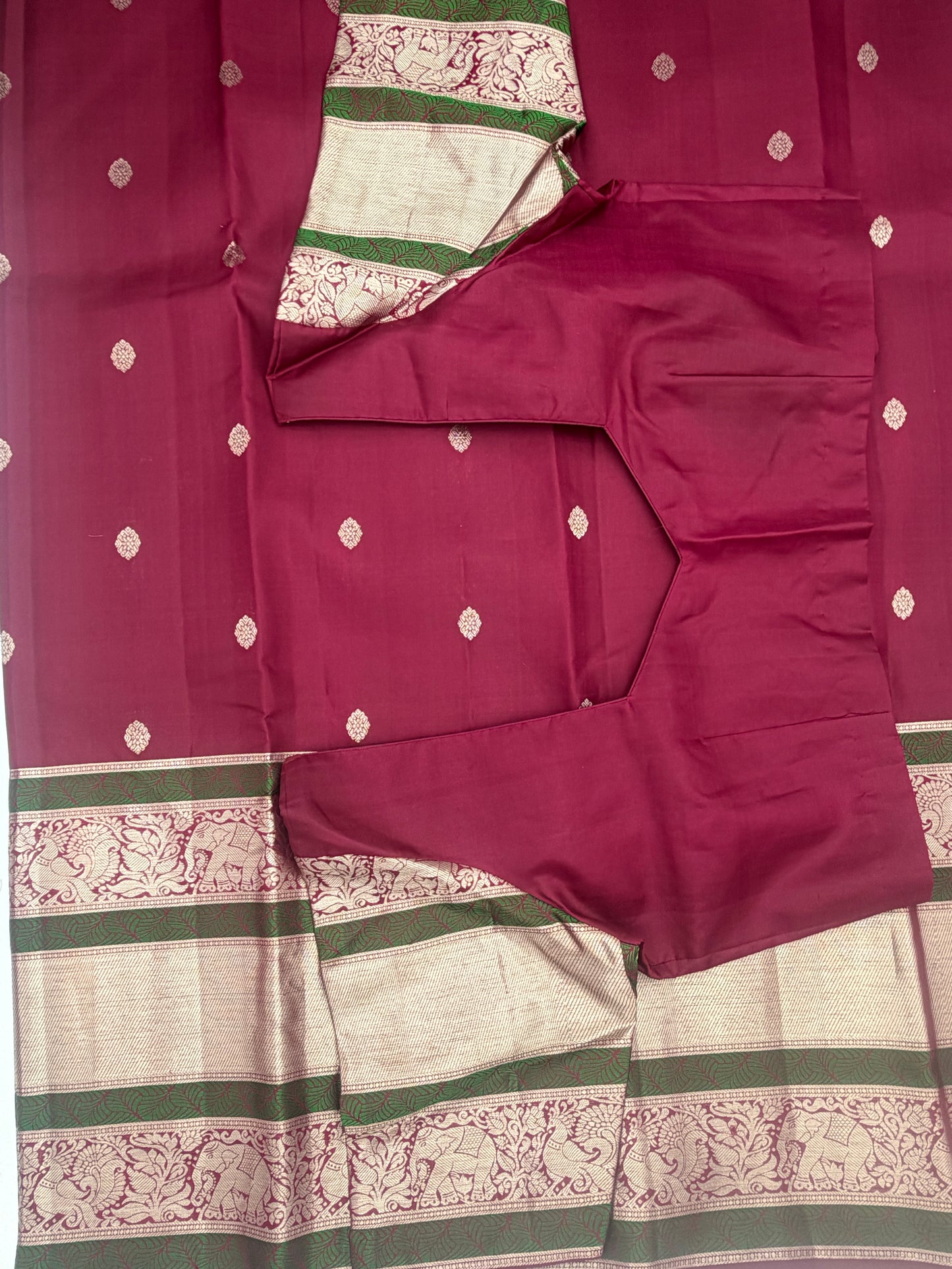 Handwoven Pure Kanjivaram Silk Saree in Evening Wine