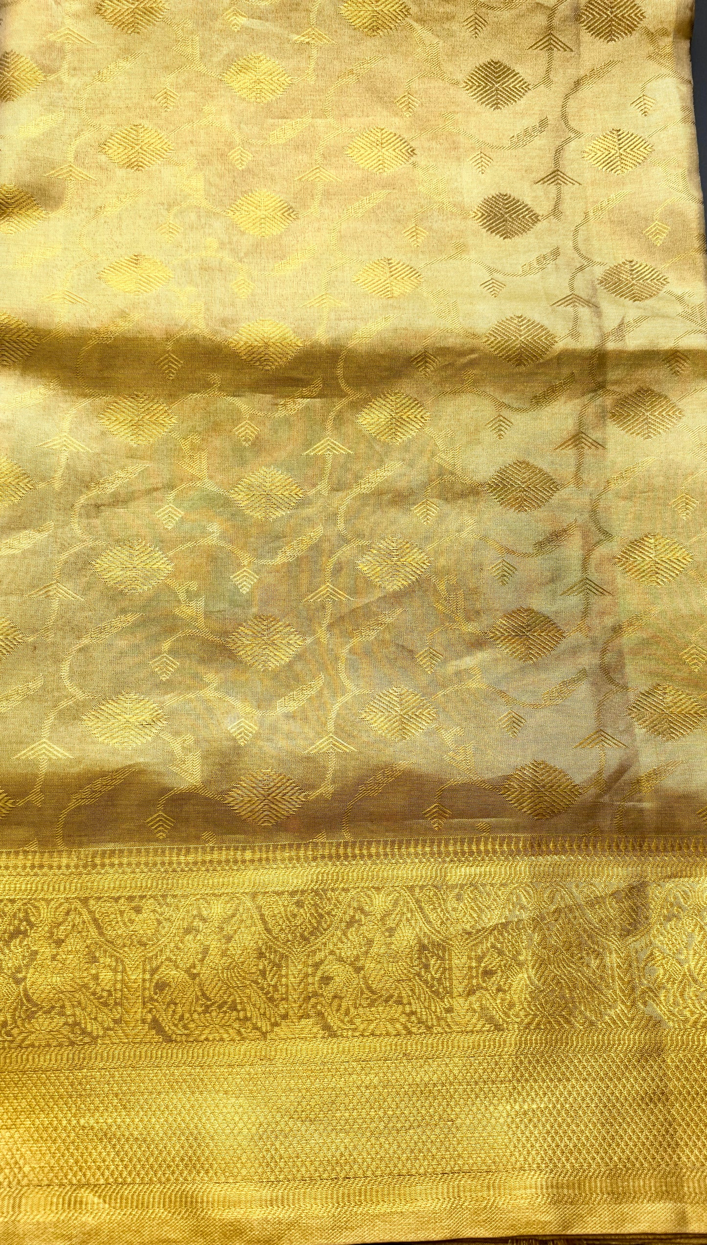 Handwoven Pure Kanjivaram Bridal Gold Silk Saree