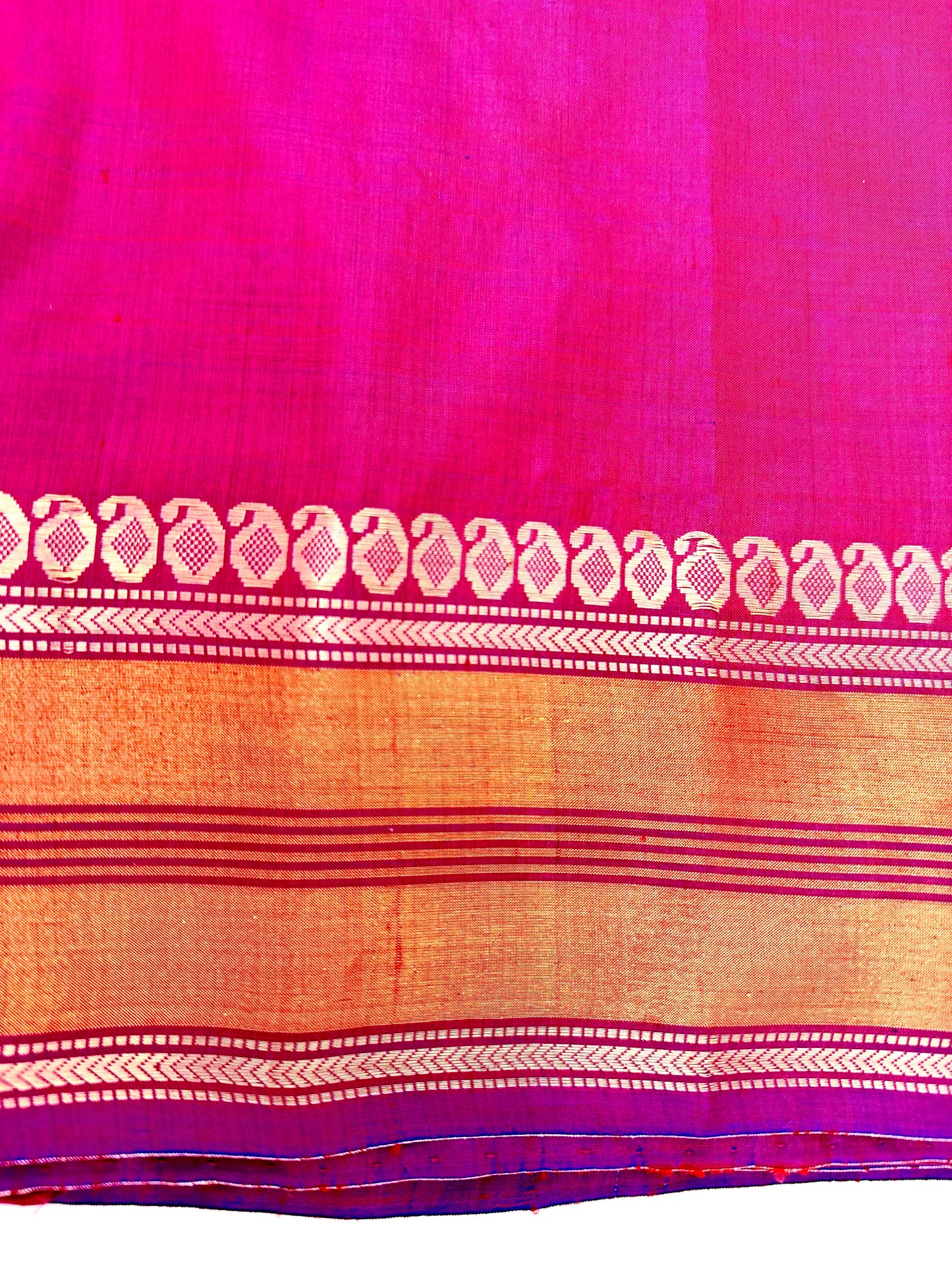Handwoven Pink Bishnupuri Silk Sare