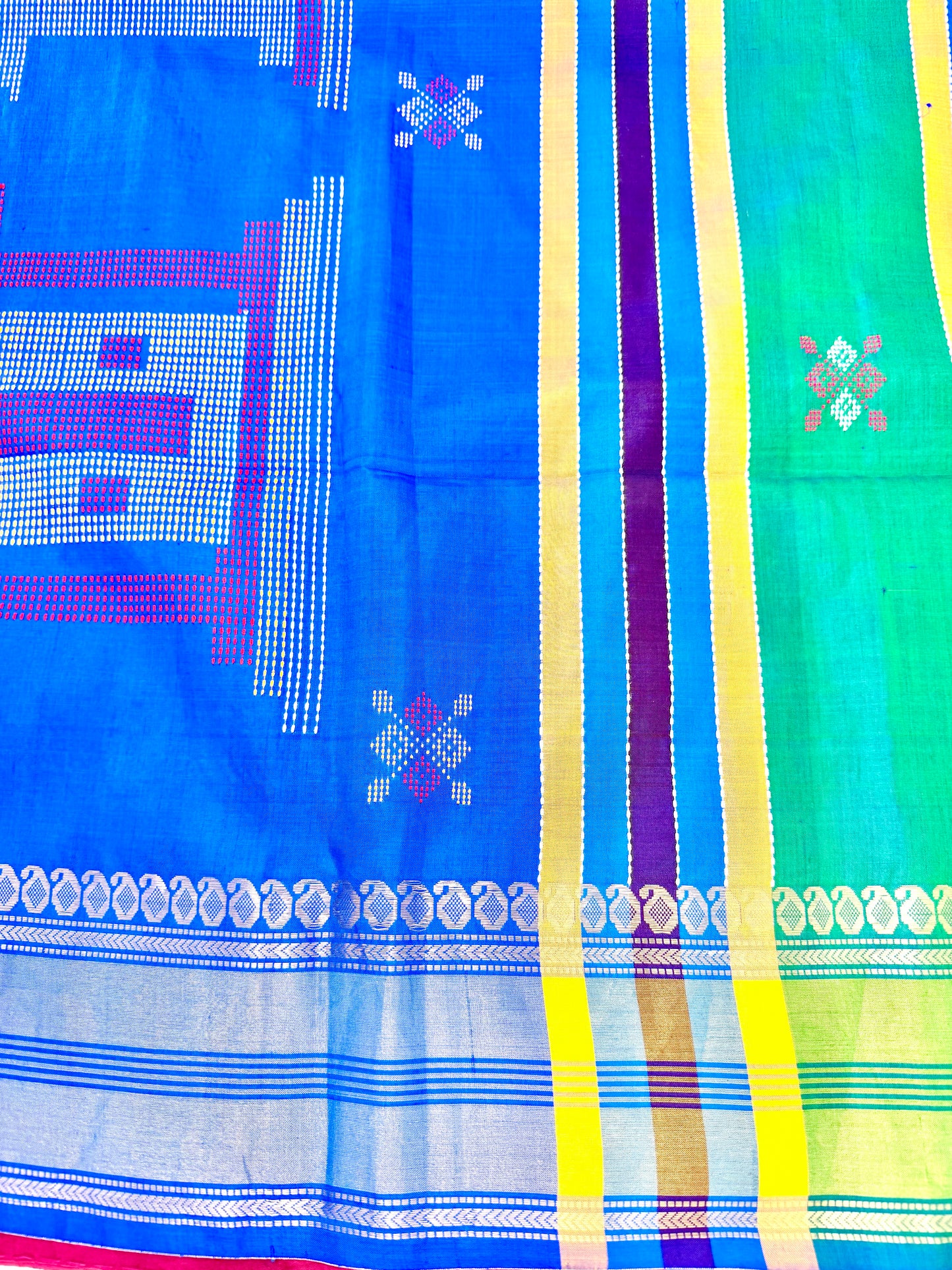 Handwoven Pink Bishnupuri Silk Sare