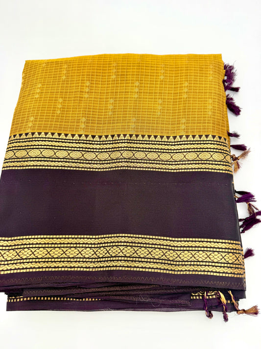Vintage Style Kanjivaram Saree in Earthy Colors