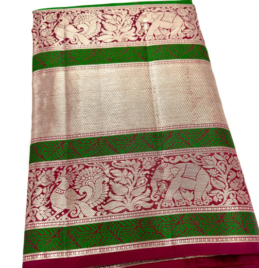 Handwoven Pure Kanjivaram Silk Saree in Evening Wine